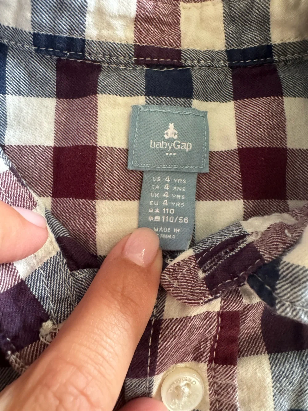 👔 Baby Gap Boys Outfit Set | Plaid Button Down + Navy Corduroy Pants | Size 4 ✨